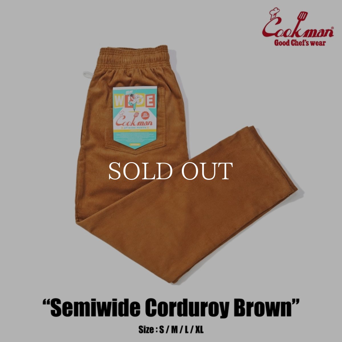 画像1: COOKMAN  Chef Pants Semiwide Corduroy Brown (Brown) (1)