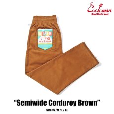 画像1: COOKMAN  Chef Pants Semiwide Corduroy Brown (Brown) (1)