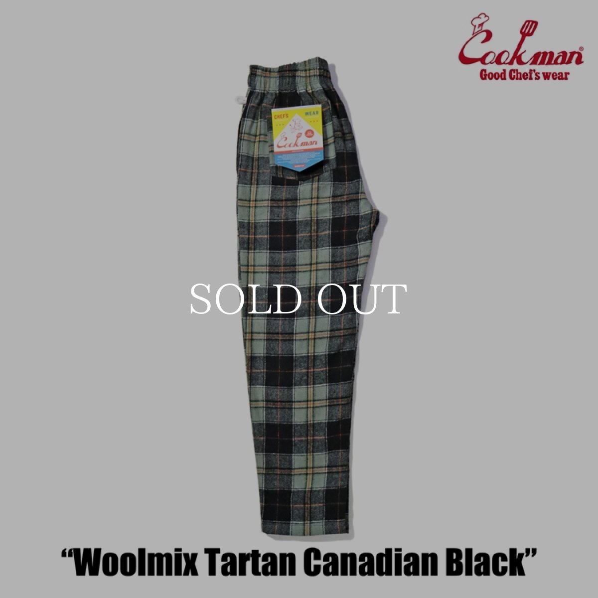 画像2: COOKMAN  Chef Pants Woolmix Tartan Canadian Black (Black) (2)