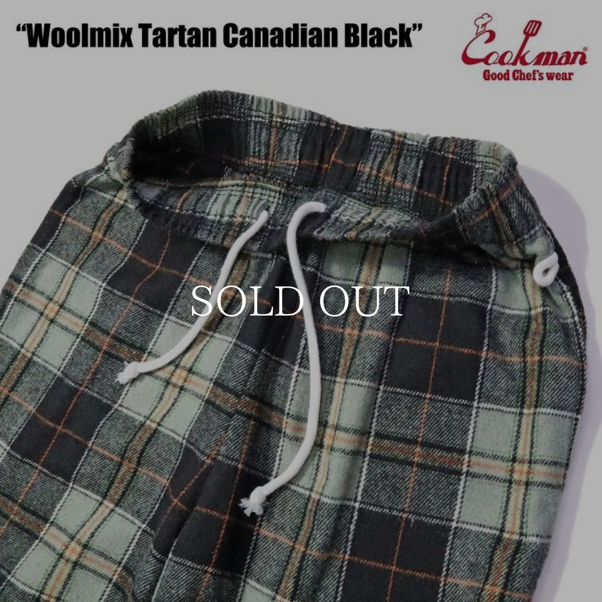 画像8: COOKMAN  Chef Pants Woolmix Tartan Canadian Black (Black) (8)