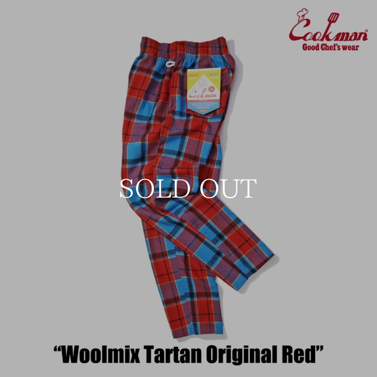 画像2: COOKMAN  Chef Pants Woolmix Tartan Original Red (Red) (2)