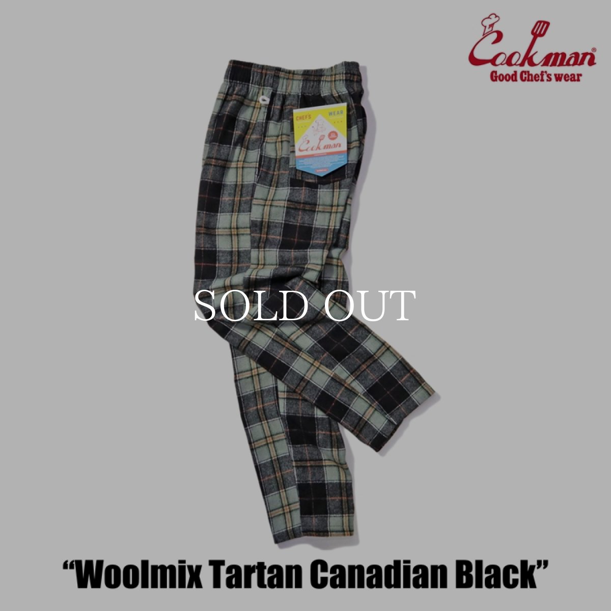 画像5: COOKMAN  Chef Pants Woolmix Tartan Canadian Black (Black) (5)