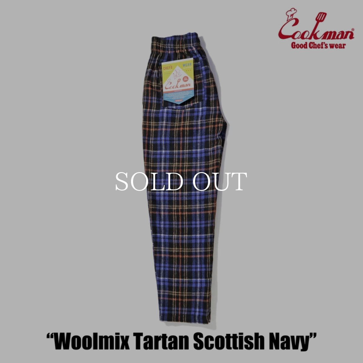 画像2: COOKMAN  Chef Pants Woolmix Tartan Scottish Navy (Navy) (2)