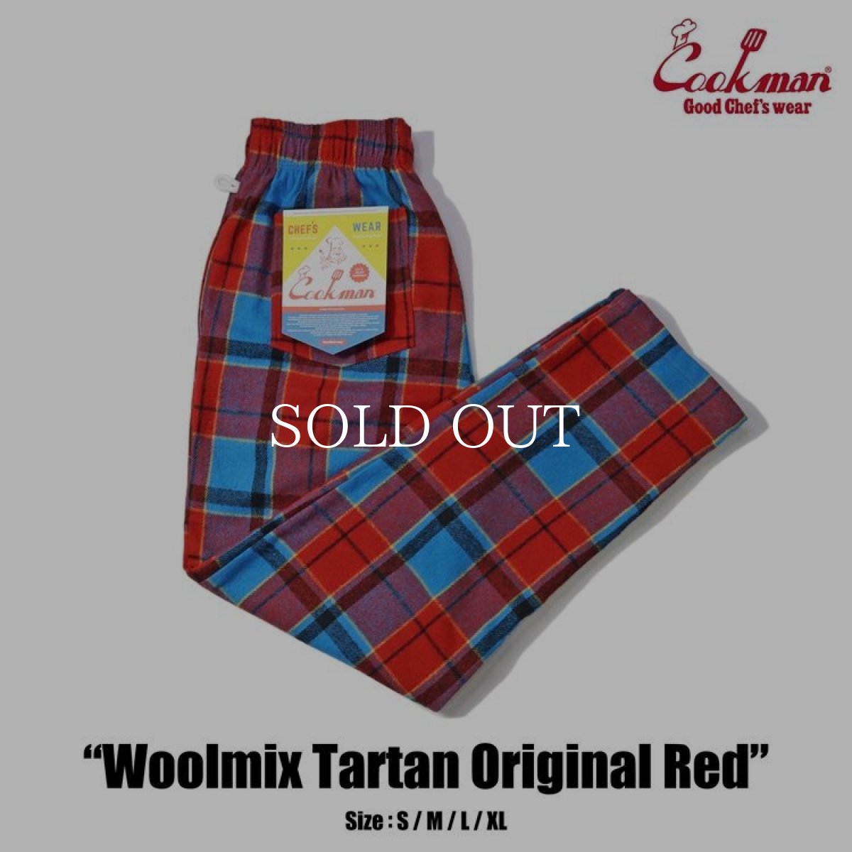 画像1: COOKMAN  Chef Pants Woolmix Tartan Original Red (Red) (1)