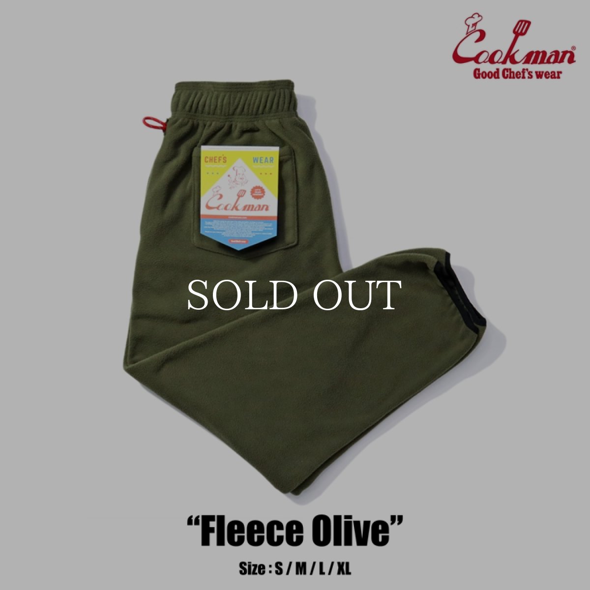 画像1: COOKMAN  Chef Pants Fleece Olive (Olive Green) (1)