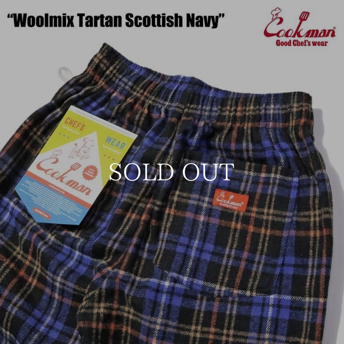 画像9: COOKMAN  Chef Pants Woolmix Tartan Scottish Navy (Navy) (9)