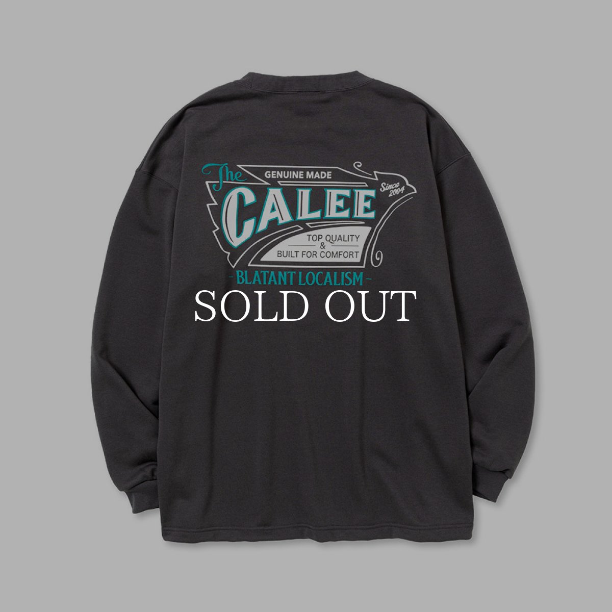 画像2: CALEE  AEROKNOT OLD SIGN BOARD L/S SW TEE <NATURALLY PAINT DESIGN> (CHARCOAL) (2)
