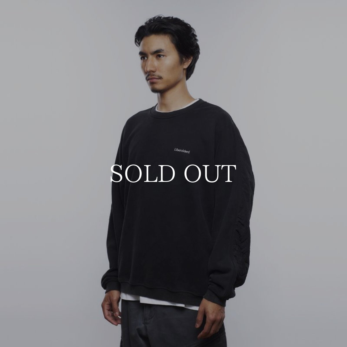 画像8: Liberaiders  COTTON FLEECE QUILTED CREWNECK II (BLACK) (8)