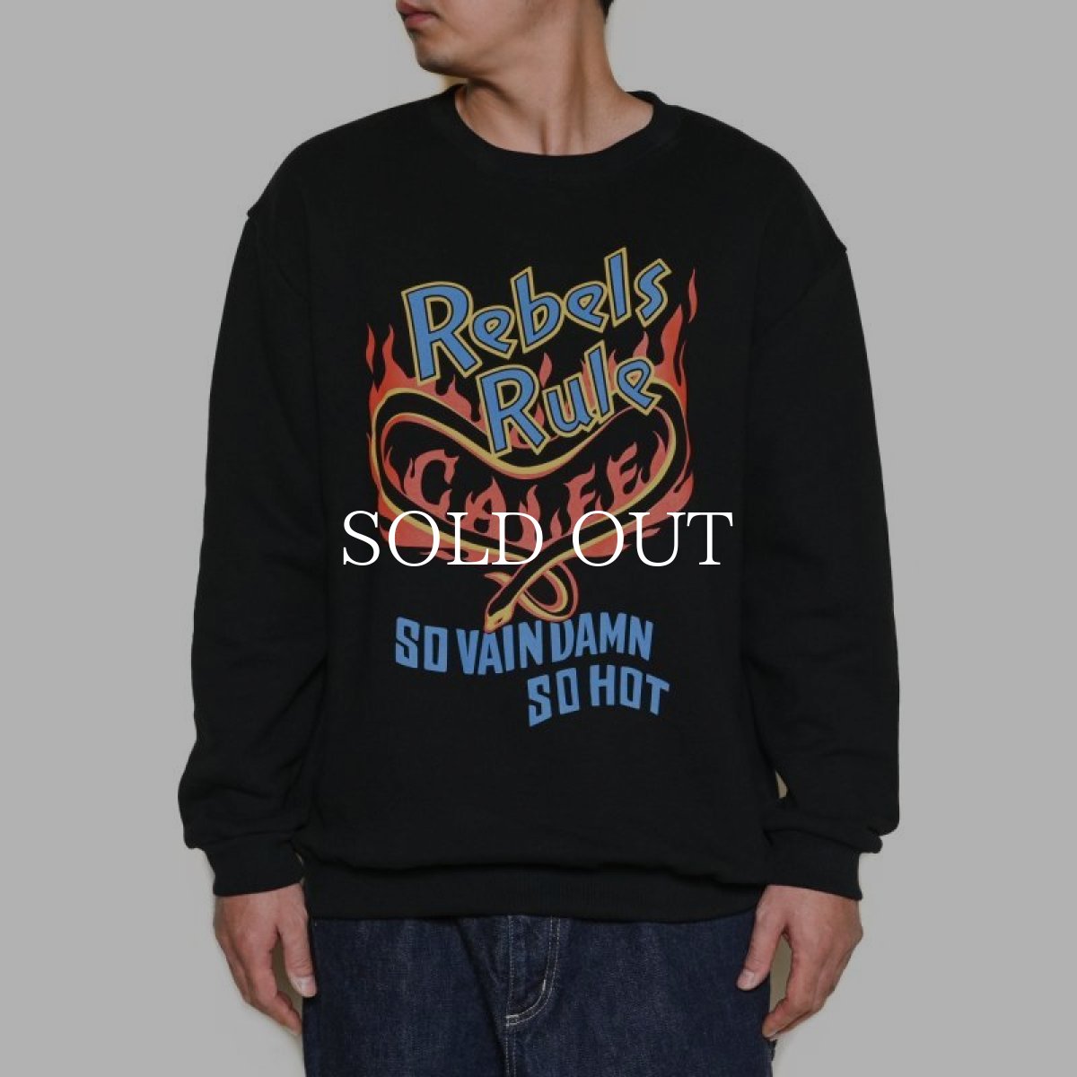 画像2: CALEE  "REBELS RULE" CREW NECK SW ＜NATURALLY PAINT DESIGN＞ (BLACK) (2)