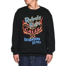 画像2: CALEE  "REBELS RULE" CREW NECK SW ＜NATURALLY PAINT DESIGN＞ (BLACK) (2)