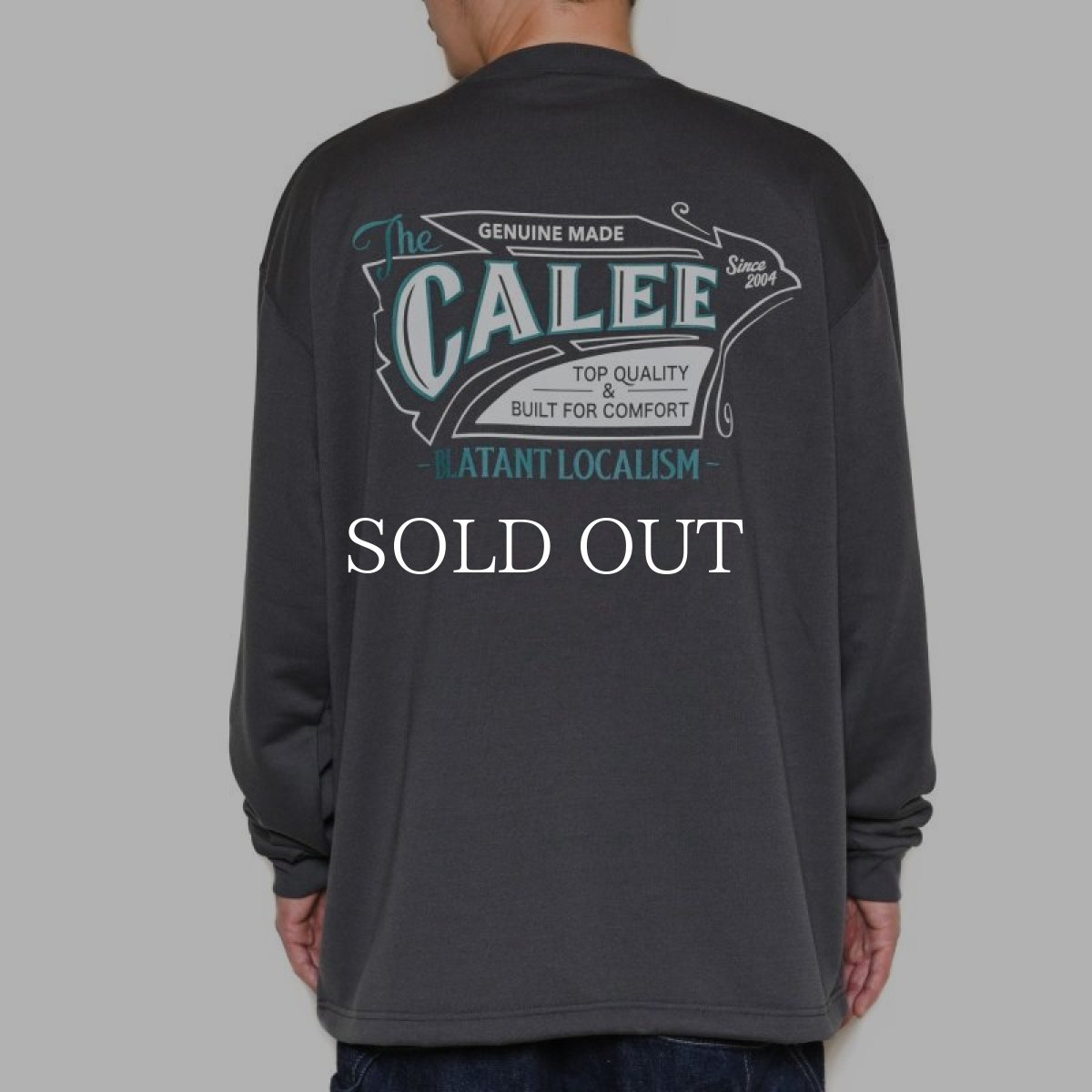 画像4: CALEE  AEROKNOT OLD SIGN BOARD L/S SW TEE <NATURALLY PAINT DESIGN> (CHARCOAL) (4)