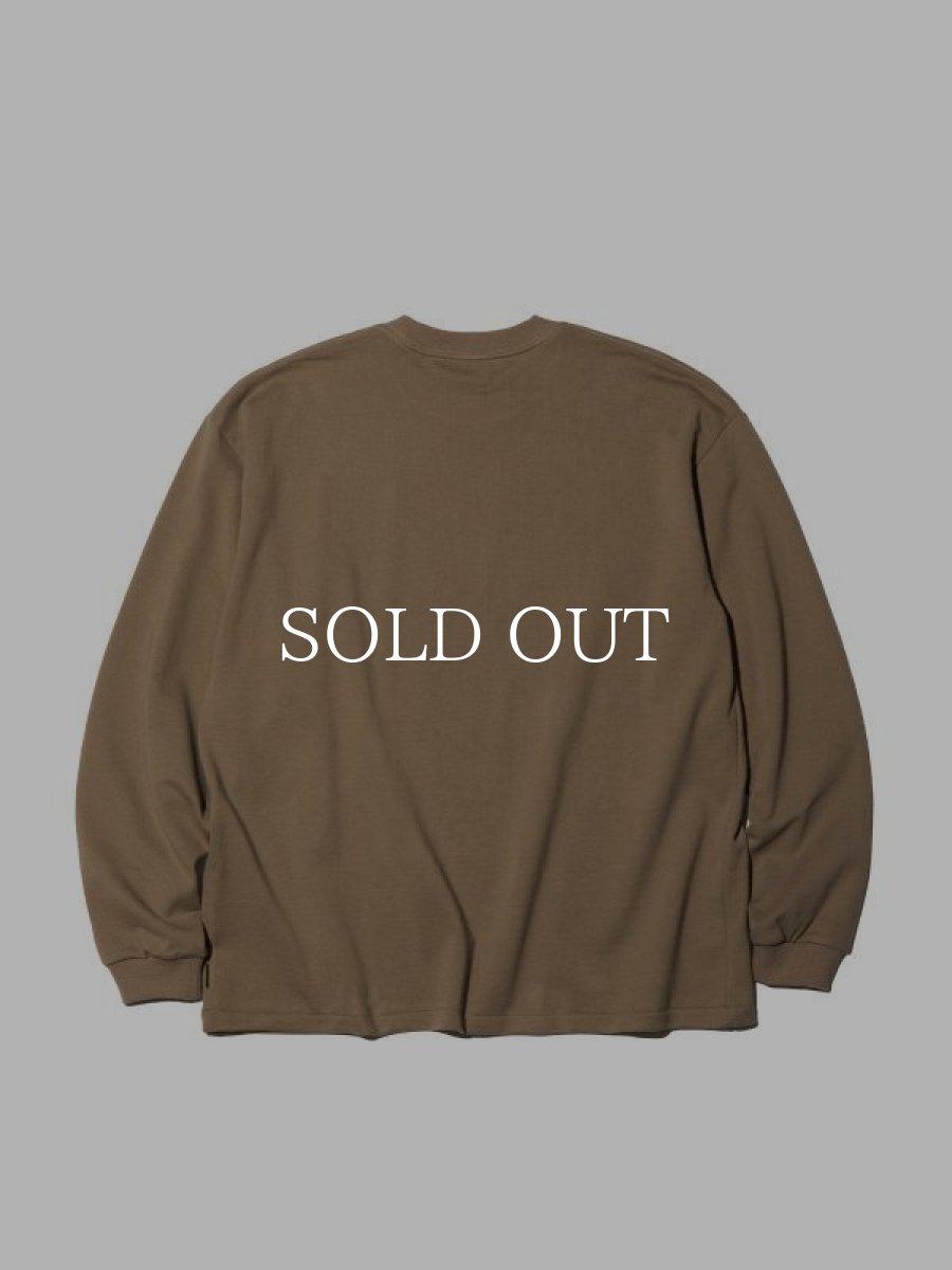 画像2: RADIALL  HOTBOX - CREW NECK T-SHIRT L/S (Taupe) (2)