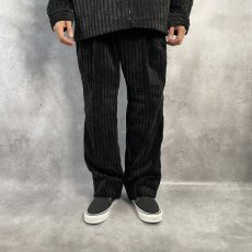 画像2: CALEE  JUMBO CORDUROY ADJUSTER SLACKS (BLACK) (2)