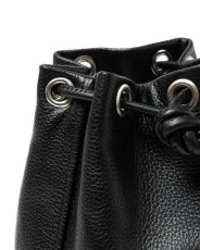 画像3: hobo  DRAWSTRING POUCH SHRINK LEATHER (BLACK) (3)