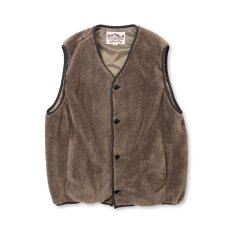 画像1: CALEE  NYLON RIP FLEECE WAIST COAT (ASH BROWN) (1)