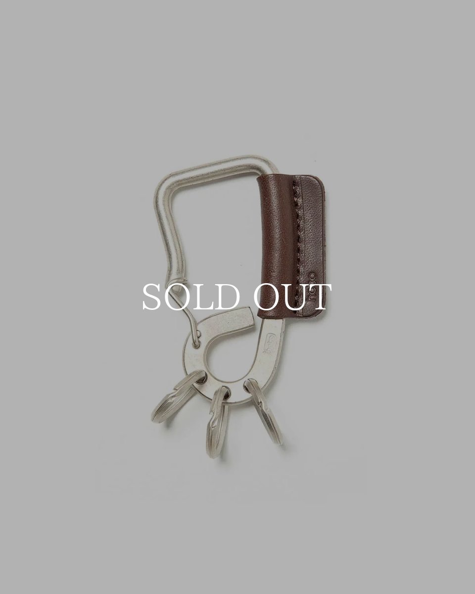 画像1: hobo  CARABINER KEY RING with COW LEATHER (CHOCO) (1)