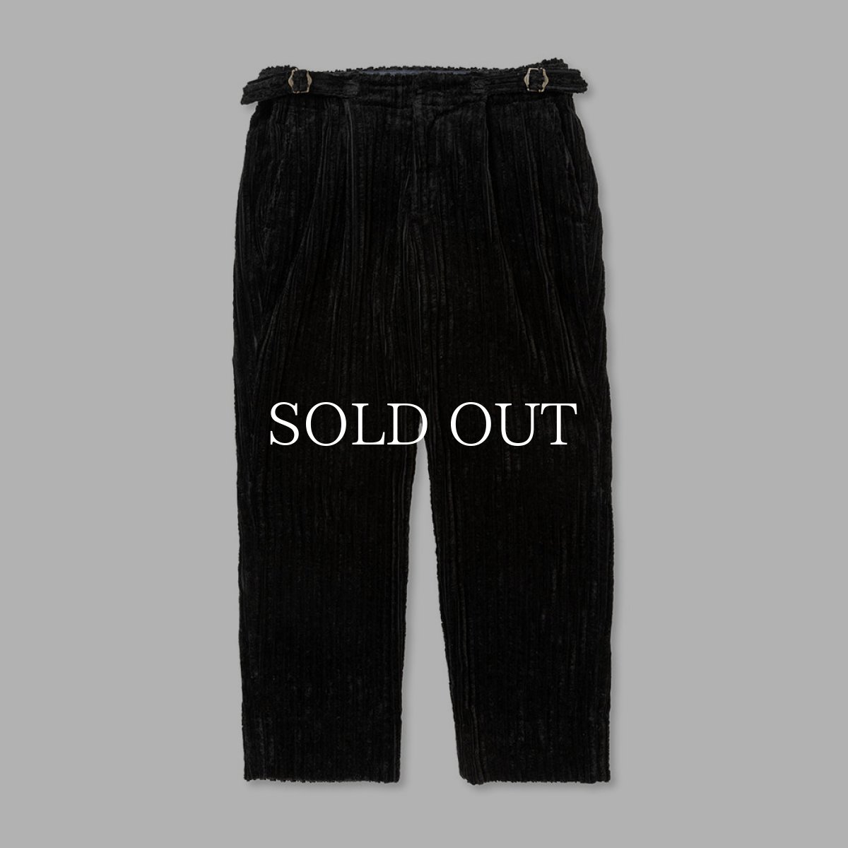 画像1: CALEE  JUMBO CORDUROY ADJUSTER SLACKS (BLACK) (1)