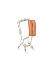 画像1: hobo  CARABINER KEY RING with COW LEATHER (CAMEL) (1)