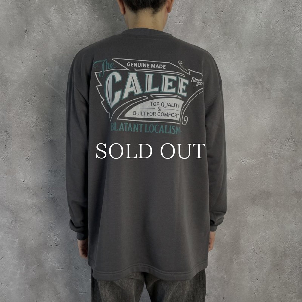 画像6: CALEE  AEROKNOT OLD SIGN BOARD L/S SW TEE <NATURALLY PAINT DESIGN> (CHARCOAL) (6)