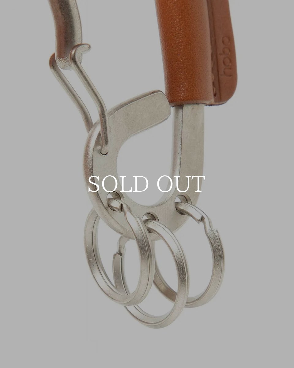 画像3: hobo  CARABINER KEY RING with COW LEATHER (CAMEL) (3)