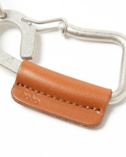 画像2: hobo  CARABINER KEY RING with COW LEATHER (CAMEL) (2)