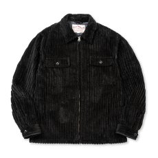 画像1: CALEE  JUMBO CORDUROY ZIP SHIRT JACKET (BLACK) (1)