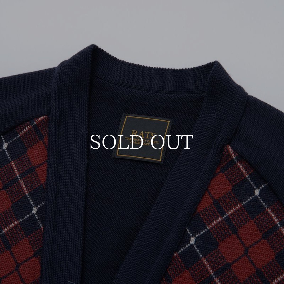 画像3: RATS  ARGYLE ZIP CARDIGAN (NAVY) (3)
