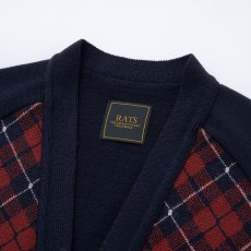 画像3: RATS  ARGYLE ZIP CARDIGAN (NAVY) (3)