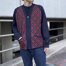 画像5: RATS  ARGYLE ZIP CARDIGAN (NAVY) (5)