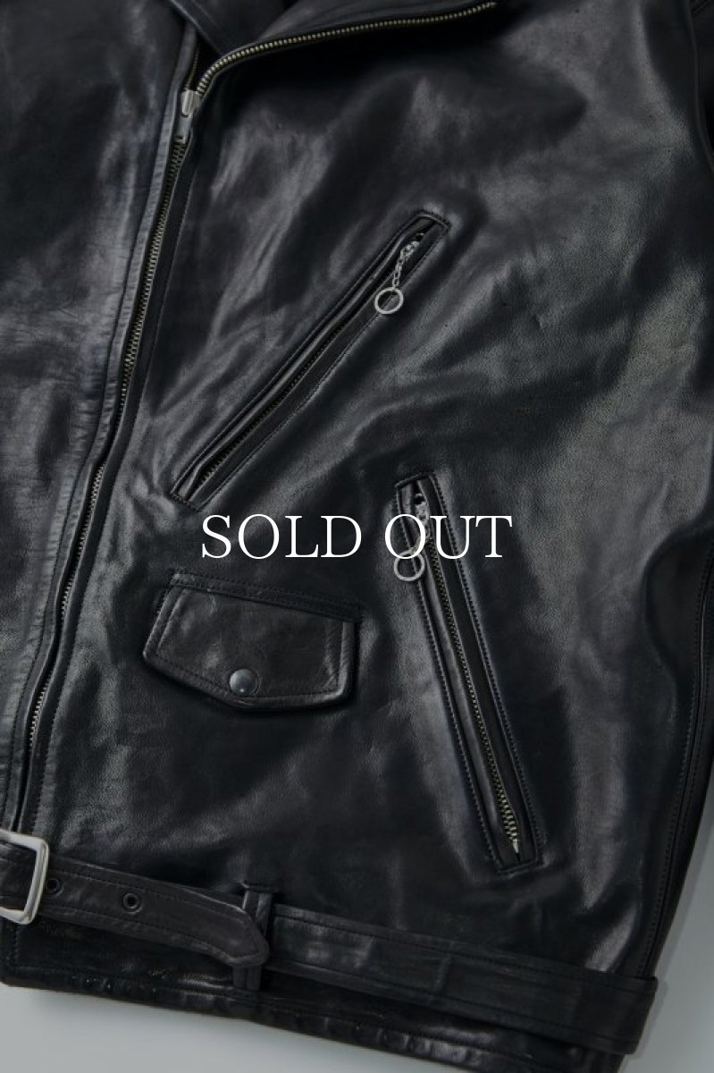 画像5: OLD JOE   PATINA HORSE-HIDE PERFECTO JACKET (PATINA BLACK) (5)