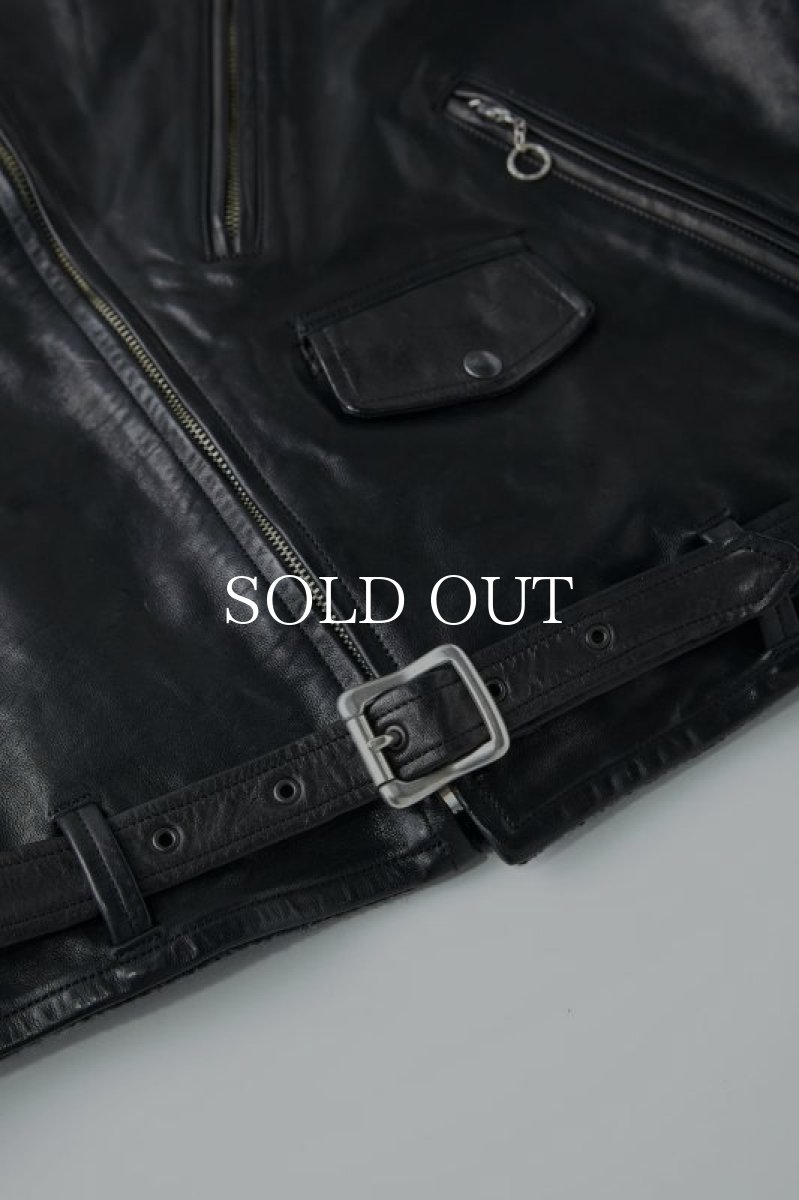 画像6: OLD JOE   PATINA HORSE-HIDE PERFECTO JACKET (PATINA BLACK) (6)