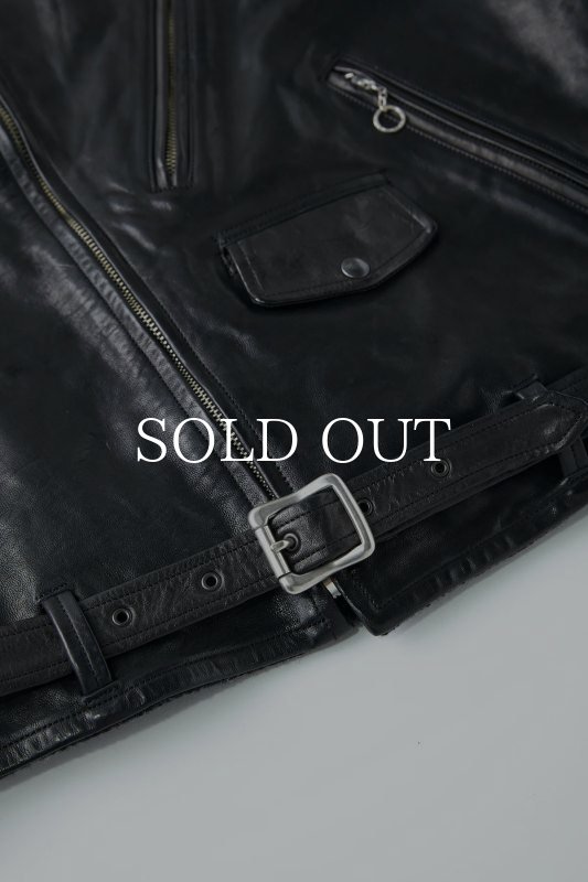 OLD JOE PATINA HORSE-HIDE PERFECTO JACKET (PATINA BLACK) 232OJ