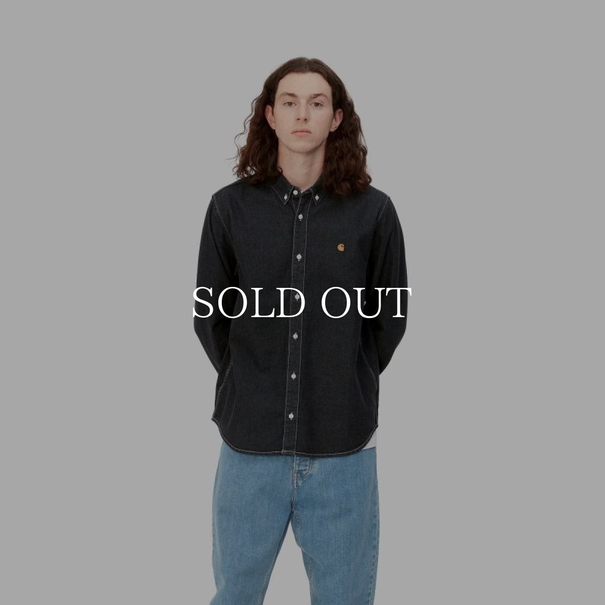 画像3: CARHARTT WIP  L/S WELDON SHIRT (Black stone washed) (3)