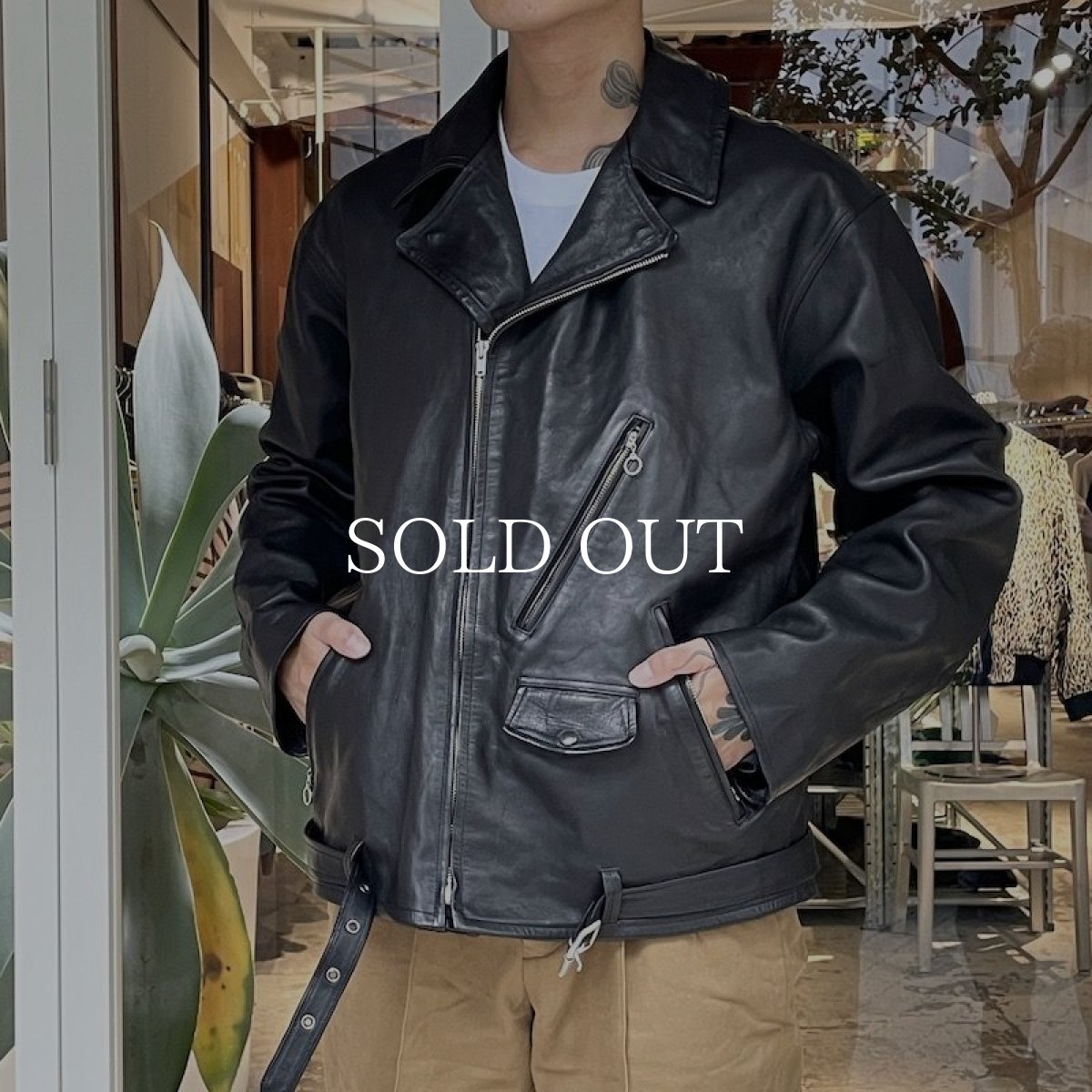 画像11: OLD JOE   PATINA HORSE-HIDE PERFECTO JACKET (PATINA BLACK) (11)