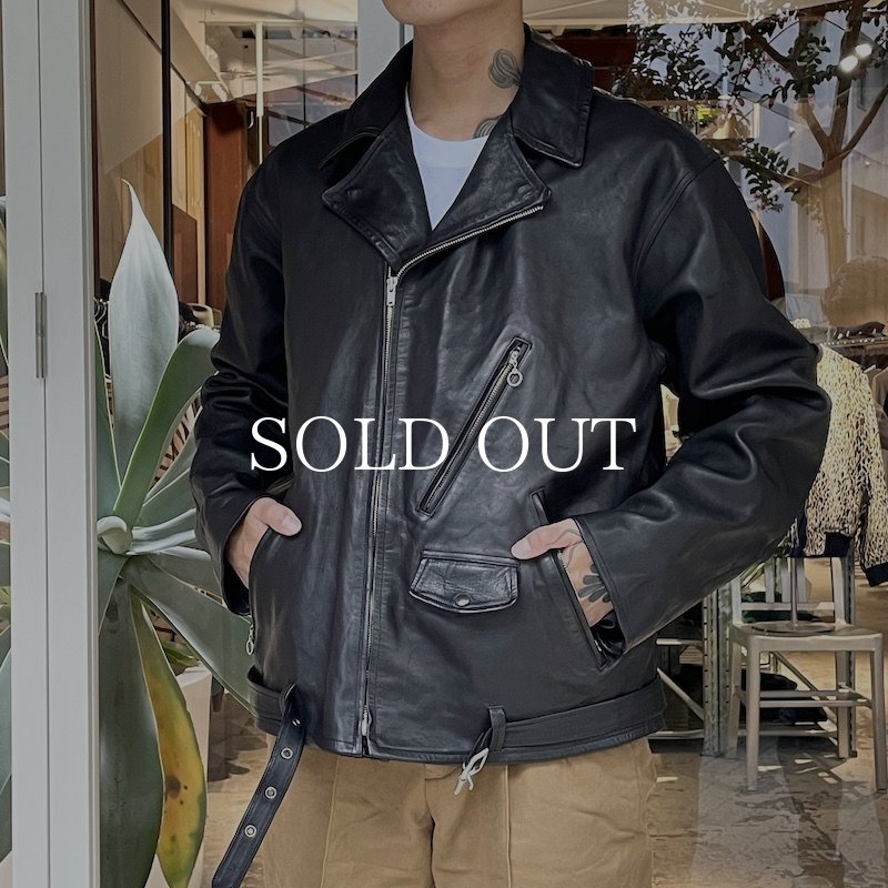 OLD JOE PATINA HORSE-HIDE PERFECTO JACKET (PATINA BLACK) 232OJ