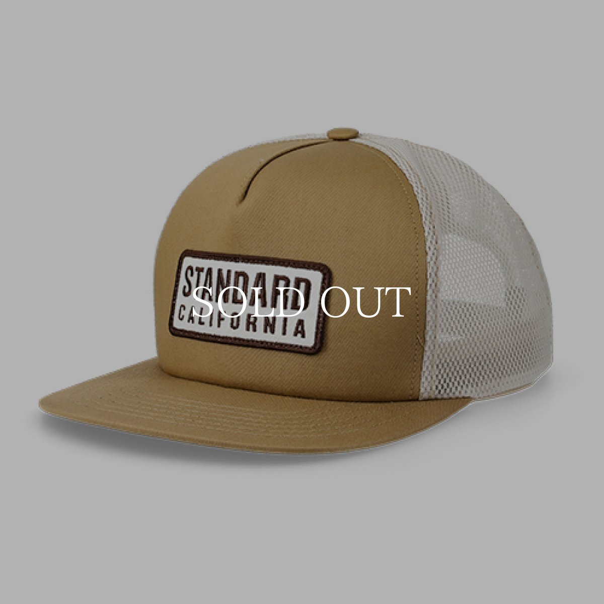 画像1: STANDARD CALIFORNIA  SD Box Logo Patch Mesh Cap (Beige) (1)