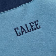 画像5: CALEE  EMBROIDERY BICOLOR CREW NECK SW (NAVY / BLUE) (5)