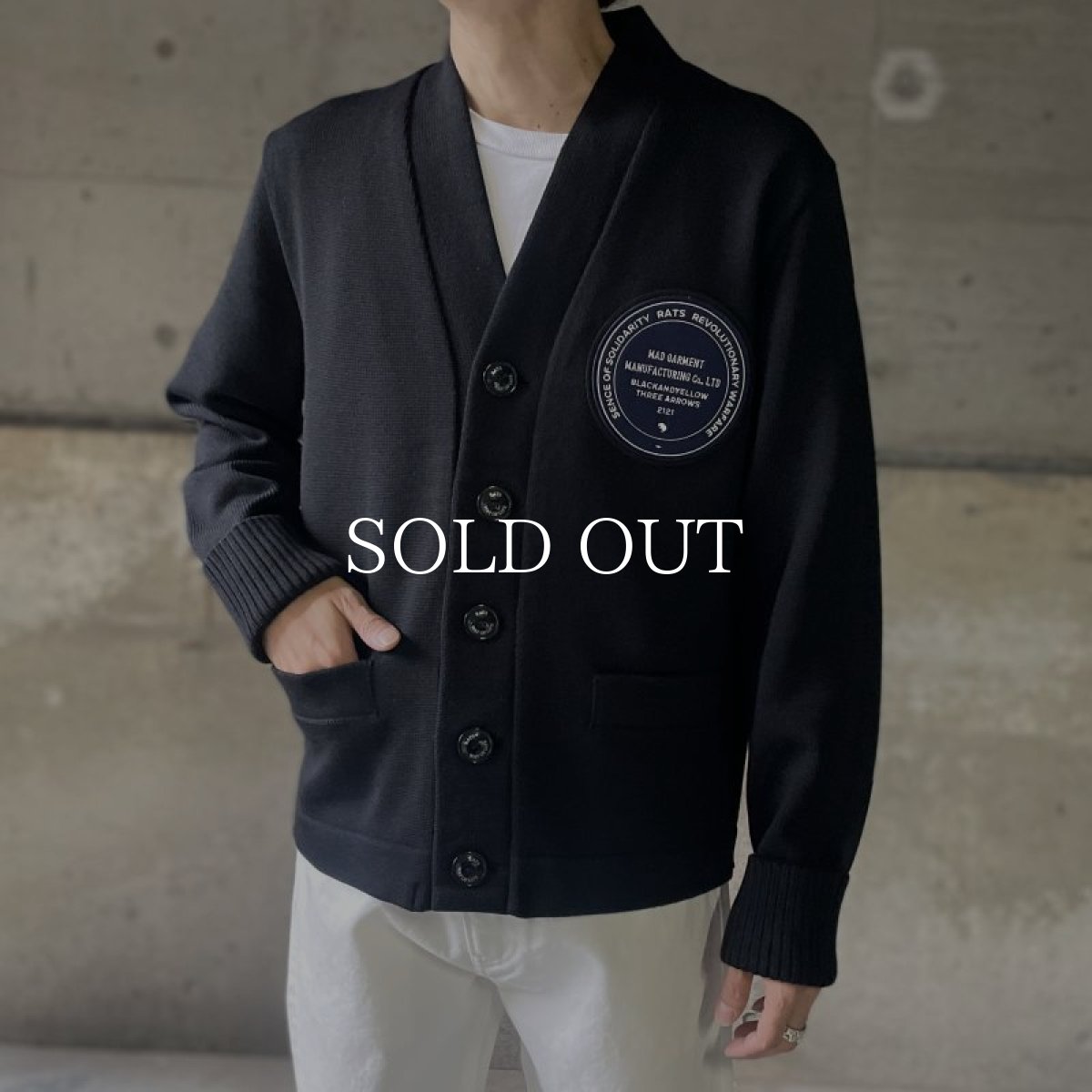 画像8: RATS  LETTERD CARDIGAN PATCH (BLACK) (8)