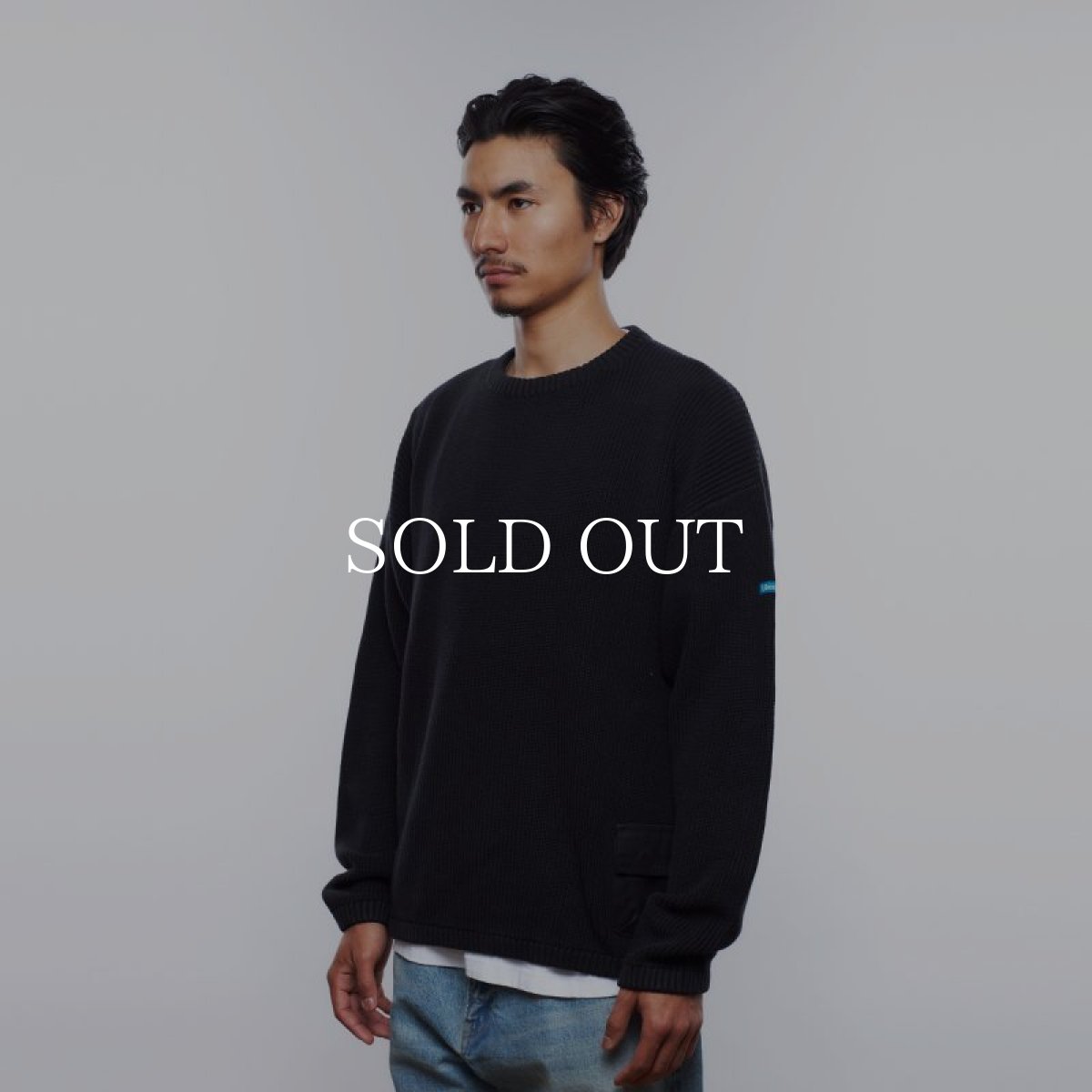 画像7: Liberaiders  GARMENT DYED COTTON KNIT CREWNECK (BLACK) (7)
