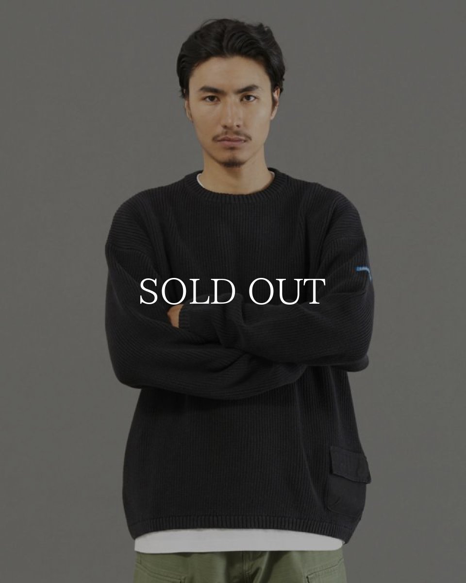 画像9: Liberaiders  GARMENT DYED COTTON KNIT CREWNECK (BLACK) (9)