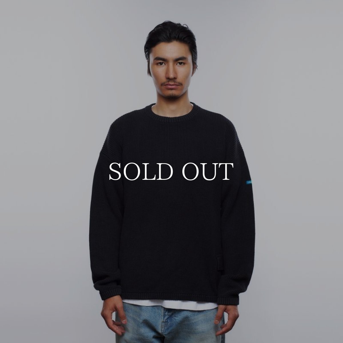 画像6: Liberaiders  GARMENT DYED COTTON KNIT CREWNECK (BLACK) (6)