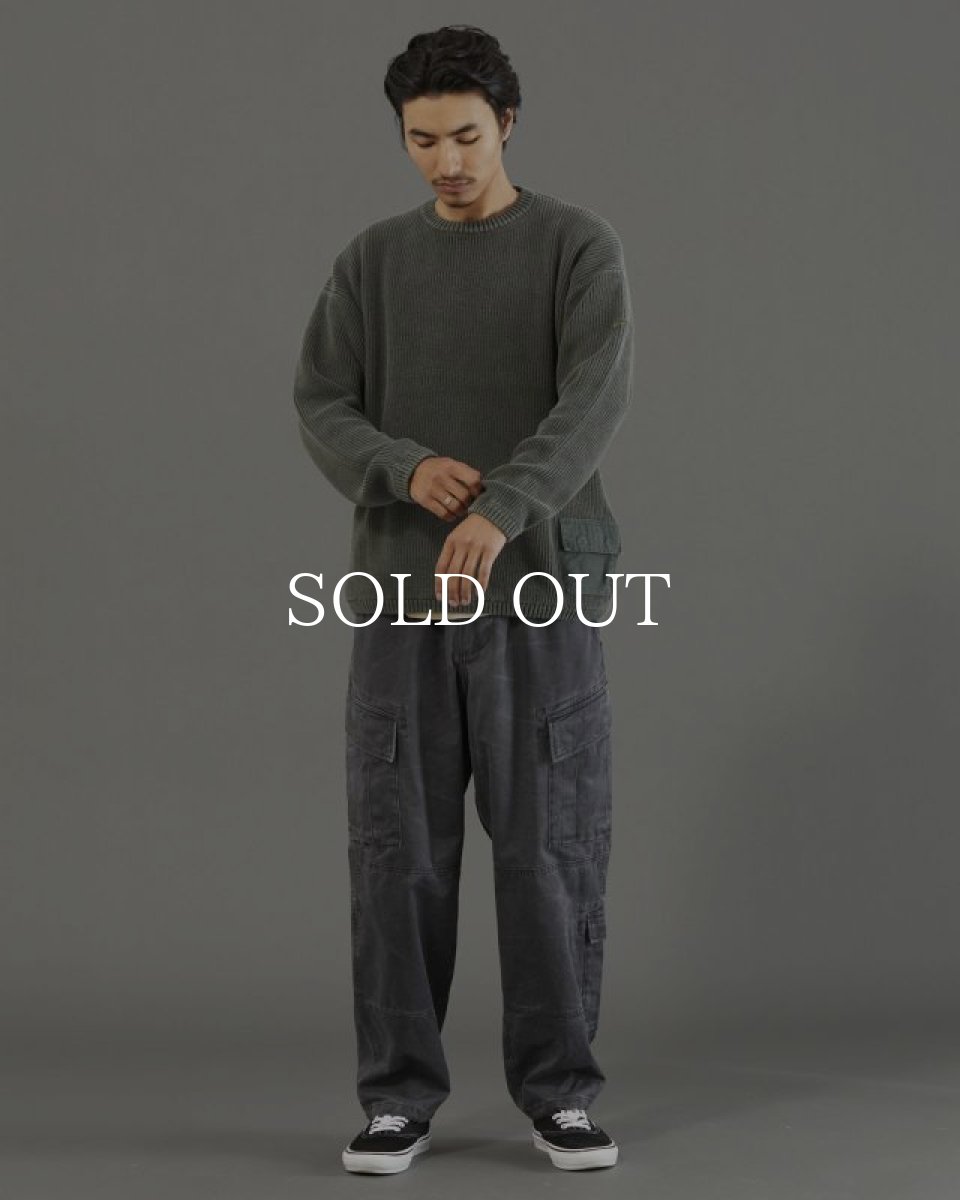 画像8: Liberaiders  GARMENT DYED COTTON KNIT CREWNECK (OLIVE) (8)