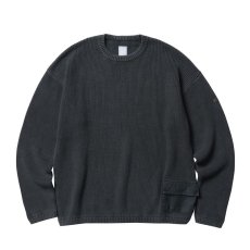 画像1: Liberaiders  GARMENT DYED COTTON KNIT CREWNECK (OLIVE) (1)