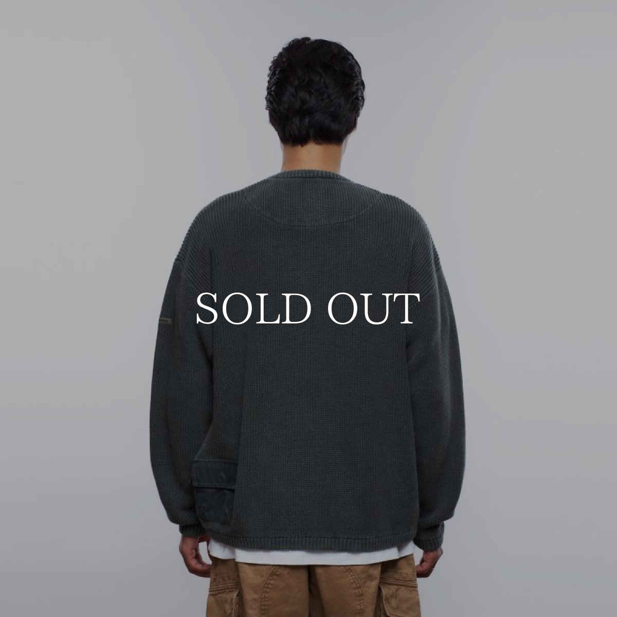 画像7: Liberaiders  GARMENT DYED COTTON KNIT CREWNECK (OLIVE) (7)