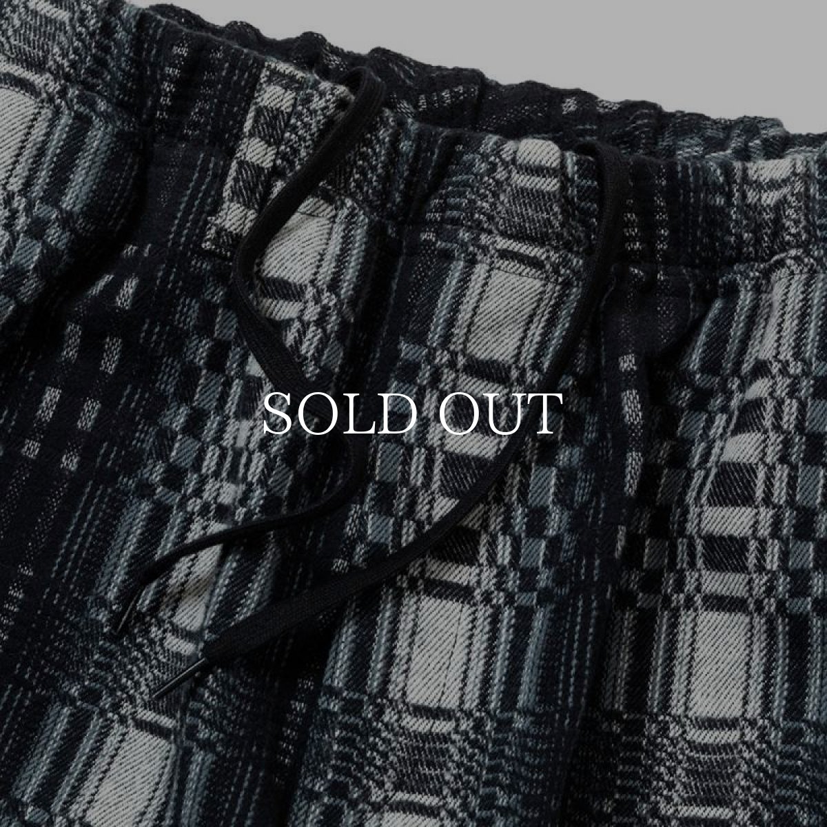 画像3: CALEE  O/S DOBBY CHECK EASY TROUSERS (BLACK / WHITE) (3)