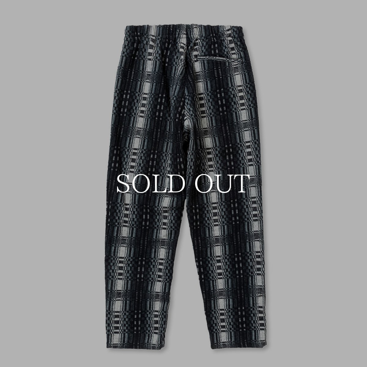 画像2: CALEE  O/S DOBBY CHECK EASY TROUSERS (BLACK / WHITE) (2)