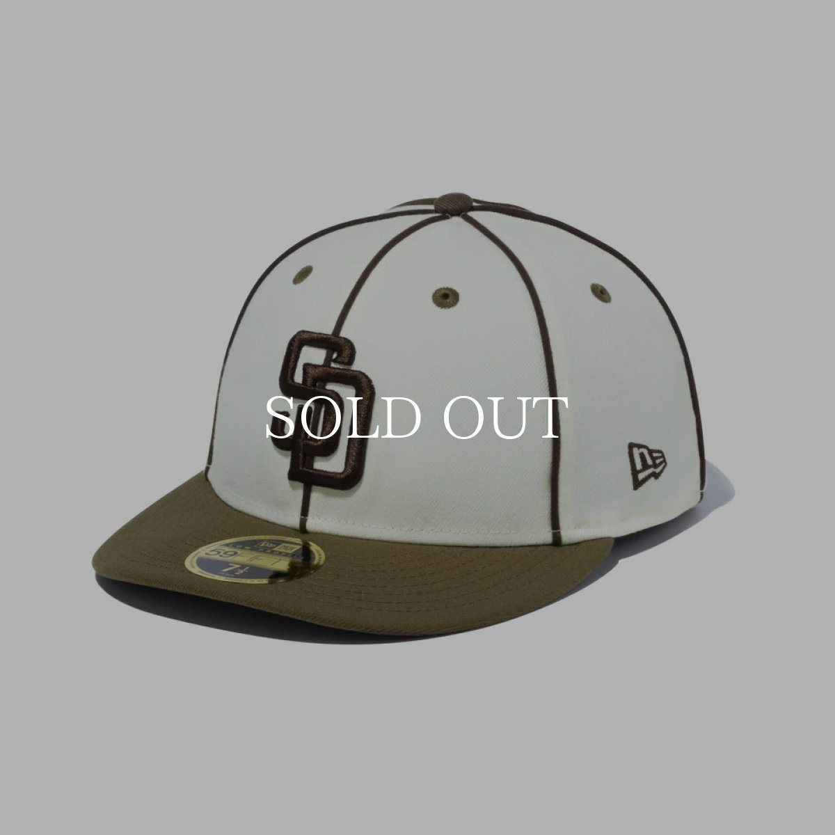 画像1: NEW ERA  LP 59FIFTY MLB Piping サンディエゴ・パドレス クロームホワイト ウォルナットバイザー (クロームホワイト/ウォルナット) (1)