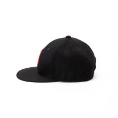 画像2: CALEE  CAL NT LOGO TWILL BASEBALL CAP (BLACK / RED) (2)
