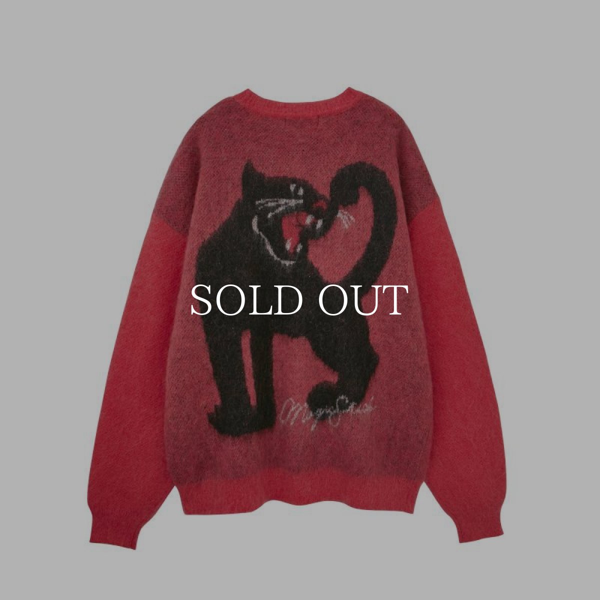 画像2: MAGIC STICK  Mohair Black Panther Crew knit (Salmon Red) (2)