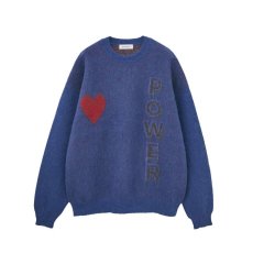 画像1: MAGIC STICK  Mohair Black Panther Crew knit (Royal Blue) (1)